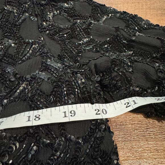VTG Scala Black Sequin Beaded Jacket Size M Formal Wear 100% Silk NYE Party READ - Picture 7 of 9